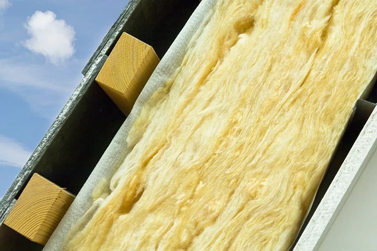 Mineralwolle als Dämmung zwischen den Dachsparren